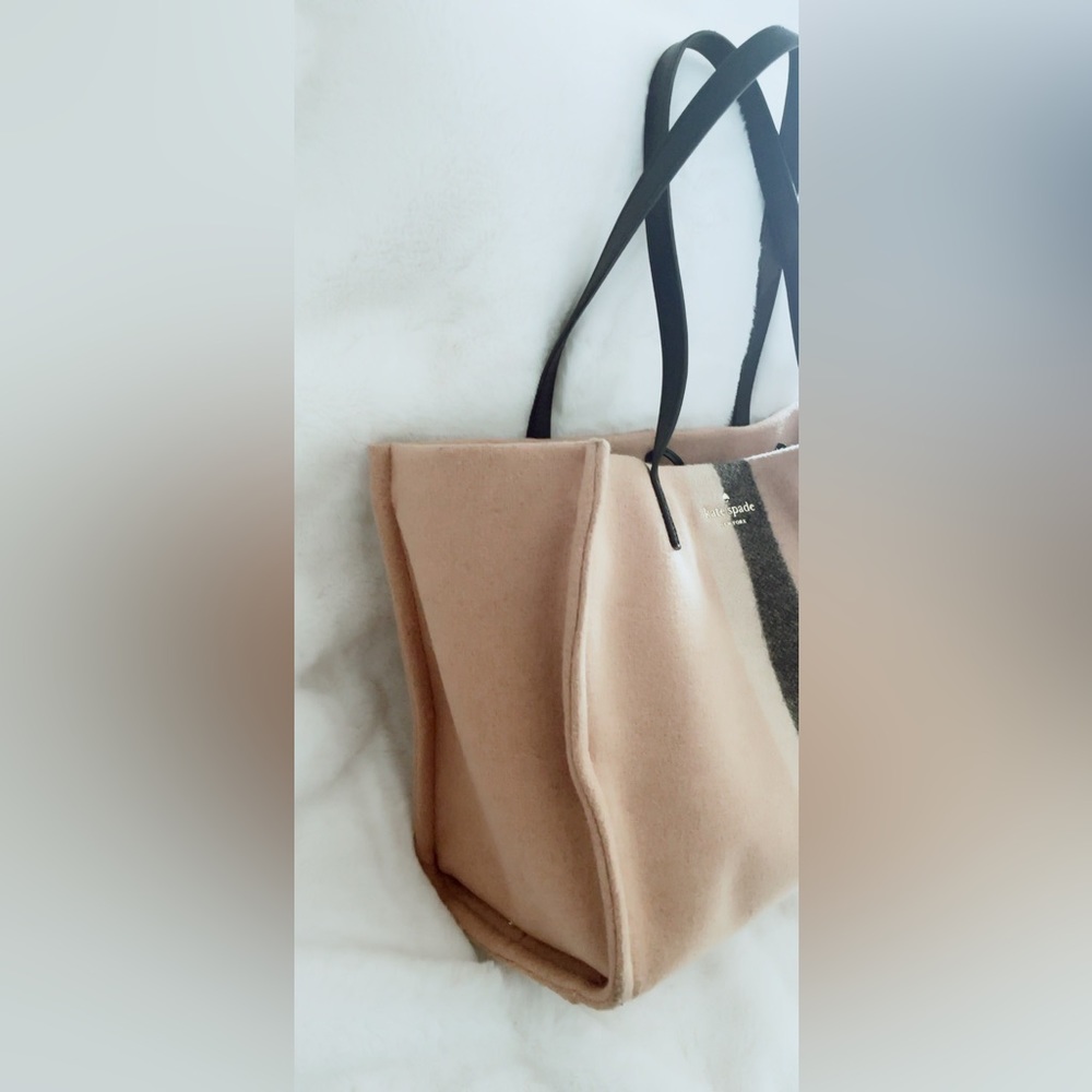 Kate Spade Washington Square Wool Tote Beige Bag - Picture 3 of 8